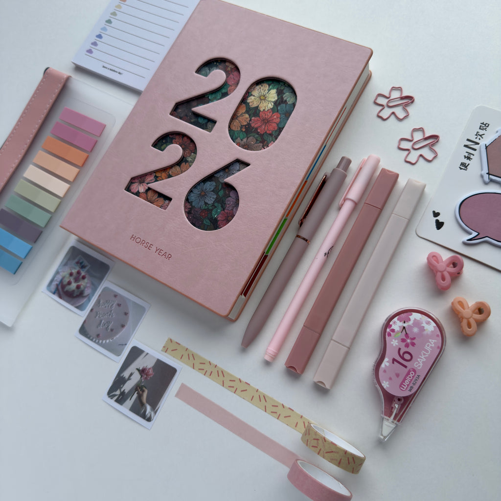 🌸 Pink 2026 Year Goal Planner Bundle