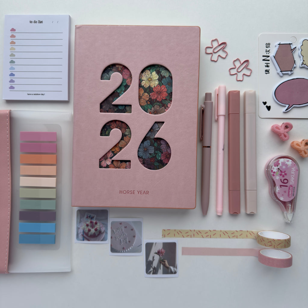 🌸 Pink 2026 Year Goal Planner Bundle