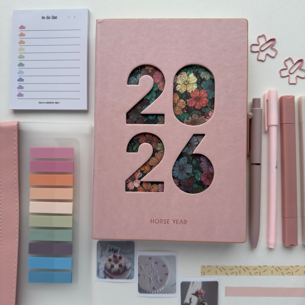 🌸 Pink 2026 Year Goal Planner Bundle