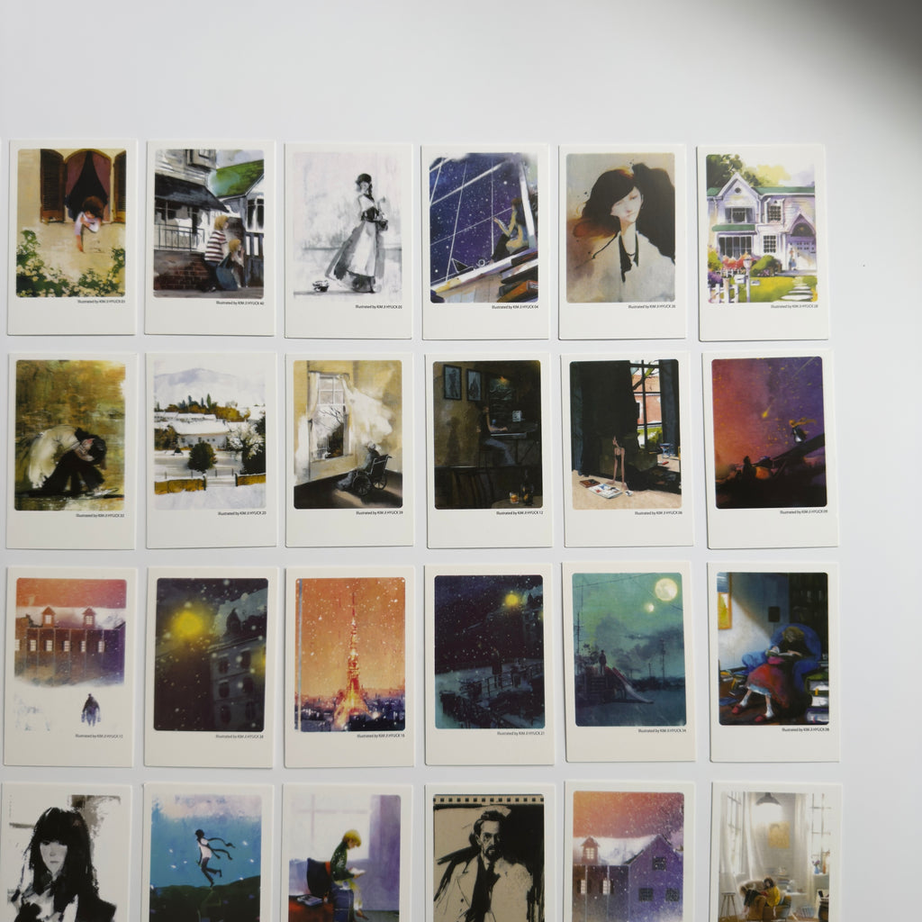 🎨 Kim Ji-Hyuck Art Collection - Mini Postcards in a Tin Box