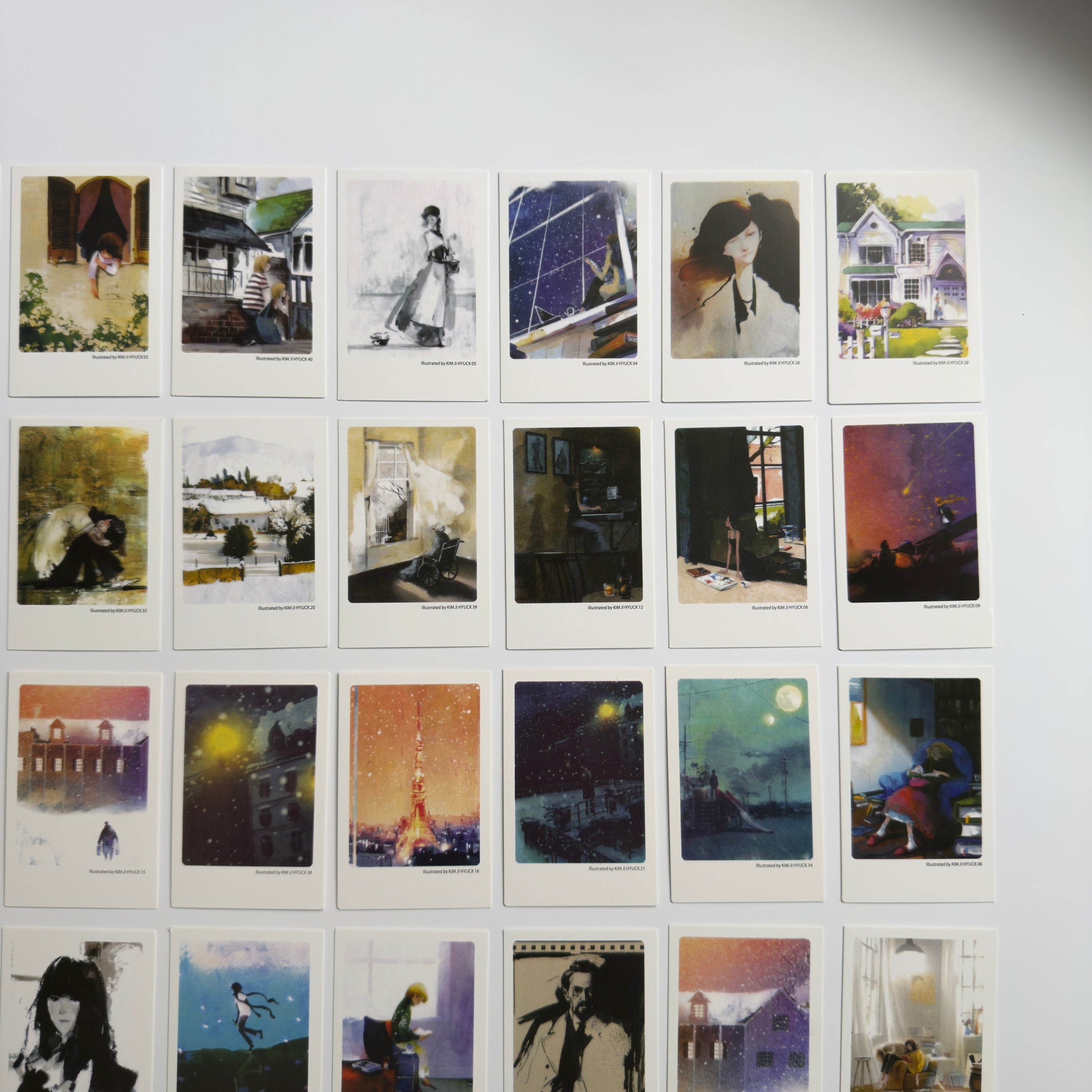 🎨 Kim Ji-Hyuck Art Collection - Mini Postcards in a Tin Box
